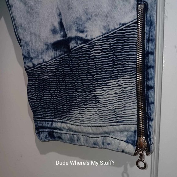 DAMANTI LOS ANGELES UPSCALE FASHION DISTRESSED BIKER DENIM SHORTS MEN'S SIZE 34 - Picture 4 of 7